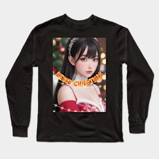 Merry Christmas Anime Girl Cosplay Xmas Cute Christmas Girl Long Sleeve T-Shirt